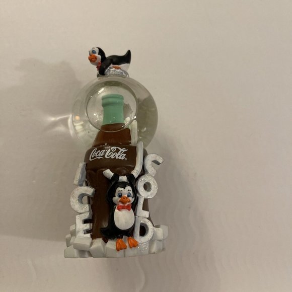 Coca Cola Ice Cold Water Globe Penguins Bottle C10 - Picture 1 of 3